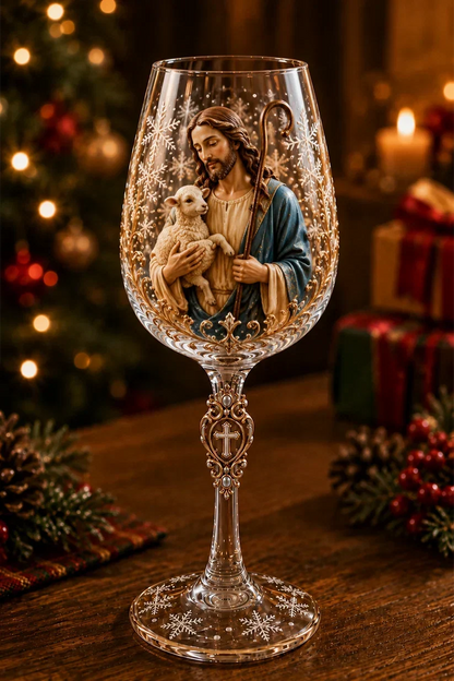 🎅 2026 Christmas Gift 50% Off – Faith & Grace 3D Christian Wine Glass Set