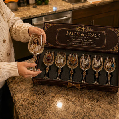 🎅 2026 Christmas Gift 50% Off – Faith & Grace 3D Christian Wine Glass Set