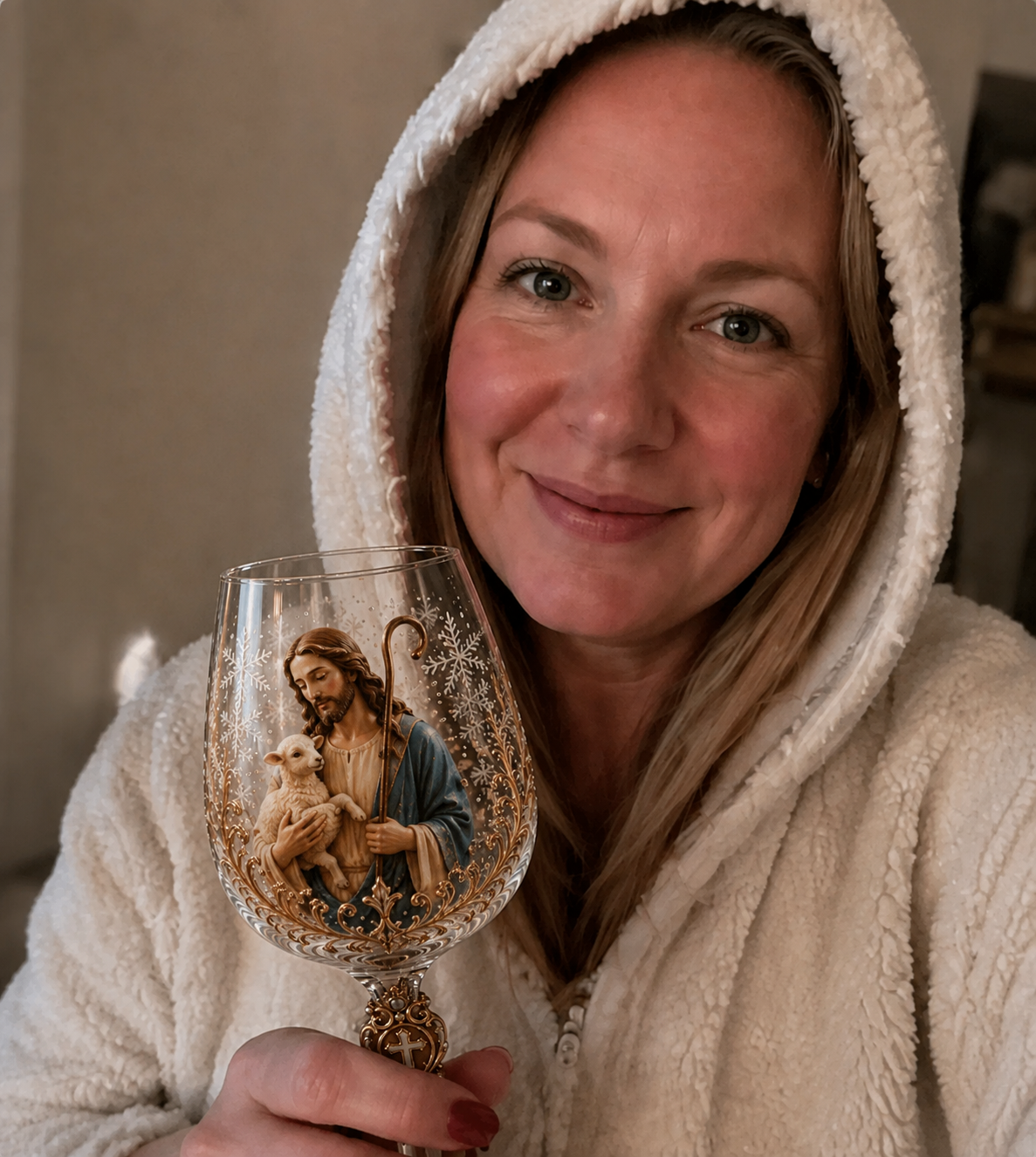 🎅 2026 Christmas Gift 50% Off – Faith & Grace 3D Christian Wine Glass Set