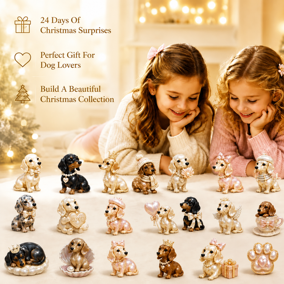 🐶✨ 2026 Pearl Dachshund Christmas Advent Calendar