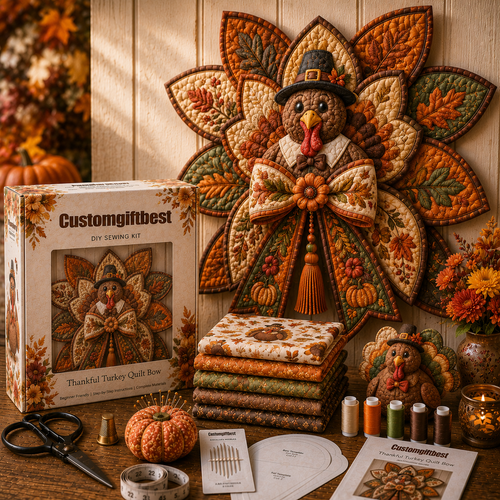 🍂 Thanksgiving Quilt Bow DIY Sewing Kit – Create A Cozy Thanksgiving Quilt Bow At Home 🧵✨