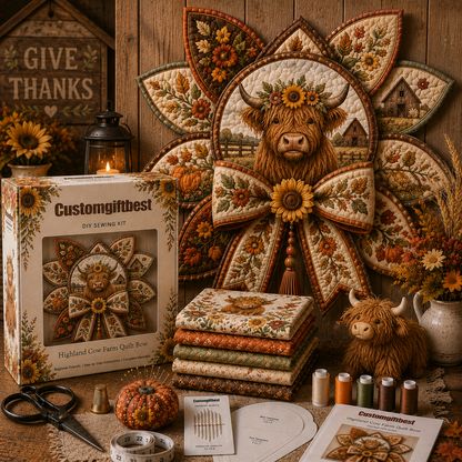 🍂 Thanksgiving Quilt Bow DIY Sewing Kit – Create A Cozy Thanksgiving Quilt Bow At Home 🧵✨