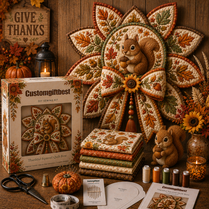 🍂 Thanksgiving Quilt Bow DIY Sewing Kit – Create A Cozy Thanksgiving Quilt Bow At Home 🧵✨