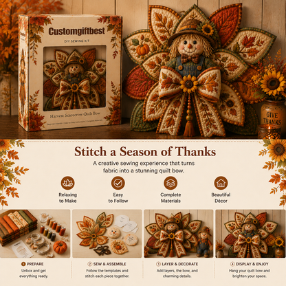 🍂 Thanksgiving Quilt Bow DIY Sewing Kit – Create A Cozy Thanksgiving Quilt Bow At Home 🧵✨