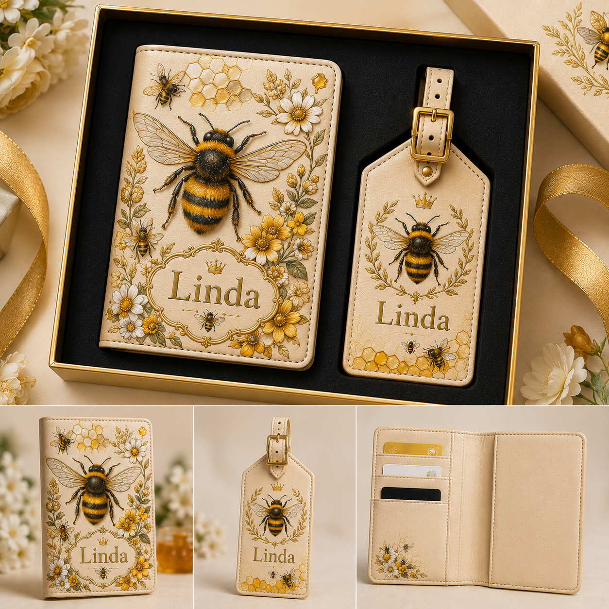 Personalized Travel Wallet and Luggage Tag Set
