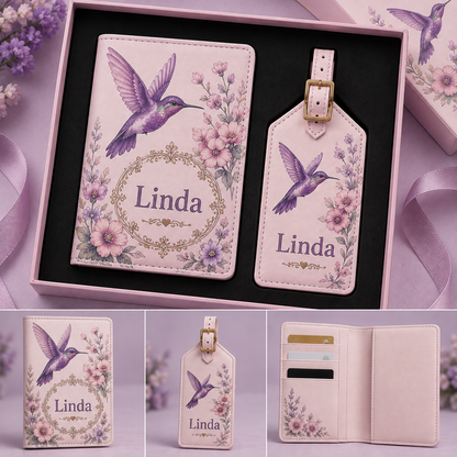 Personalized Travel Wallet and Luggage Tag Set