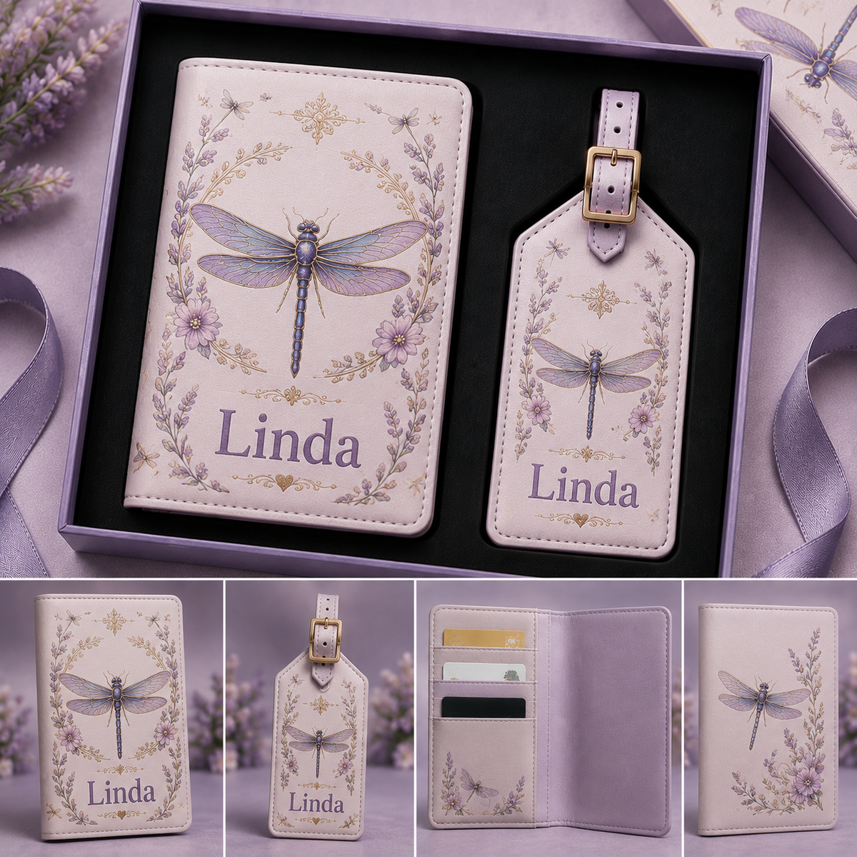 Personalized Travel Wallet and Luggage Tag Set