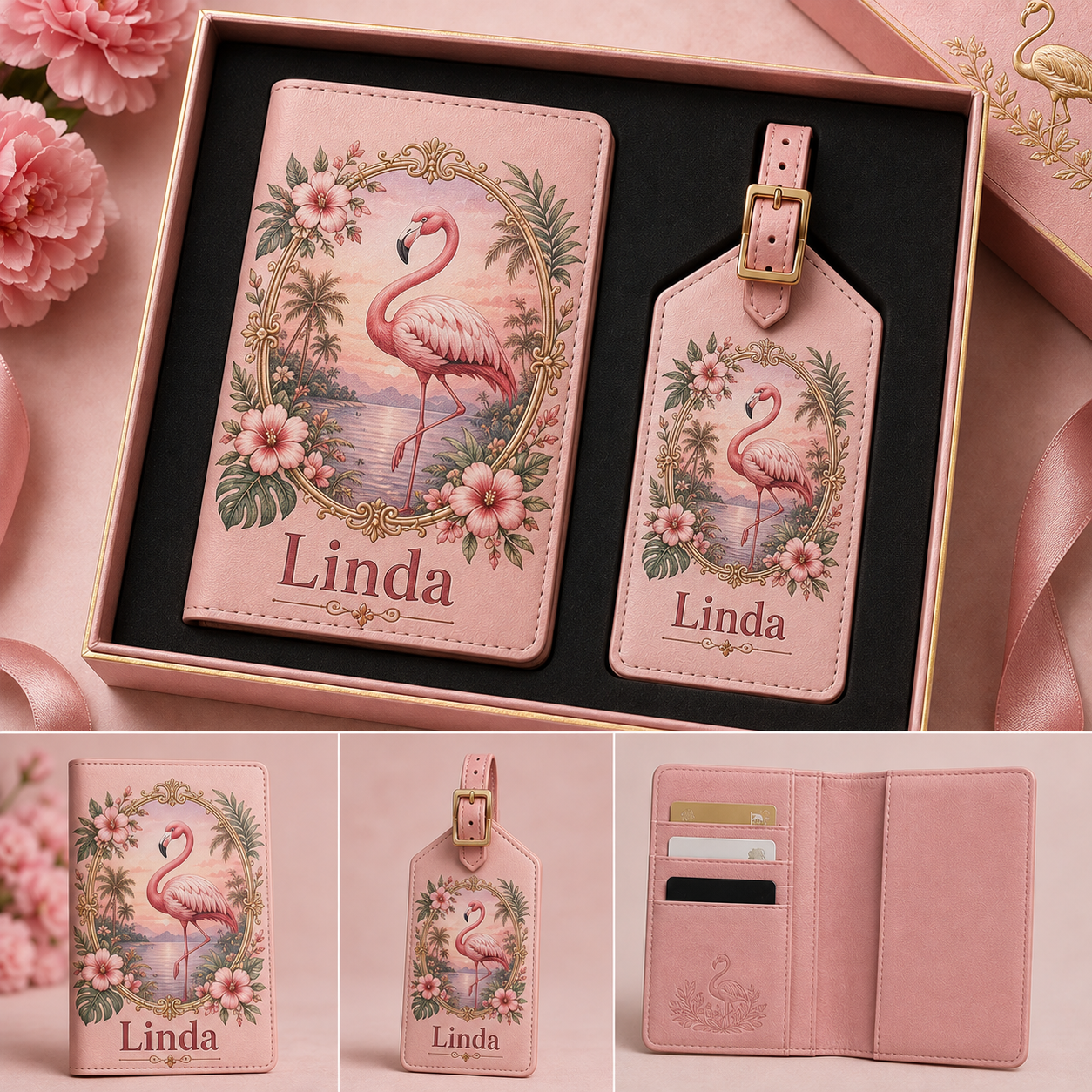 Personalized Travel Wallet and Luggage Tag Set