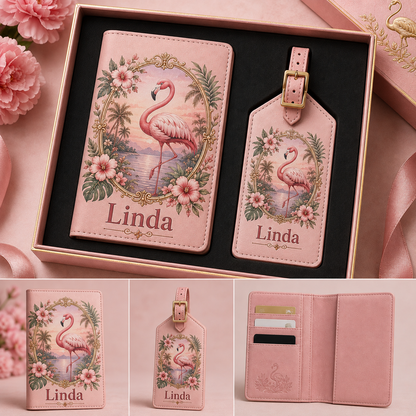 Personalized Travel Wallet and Luggage Tag Set