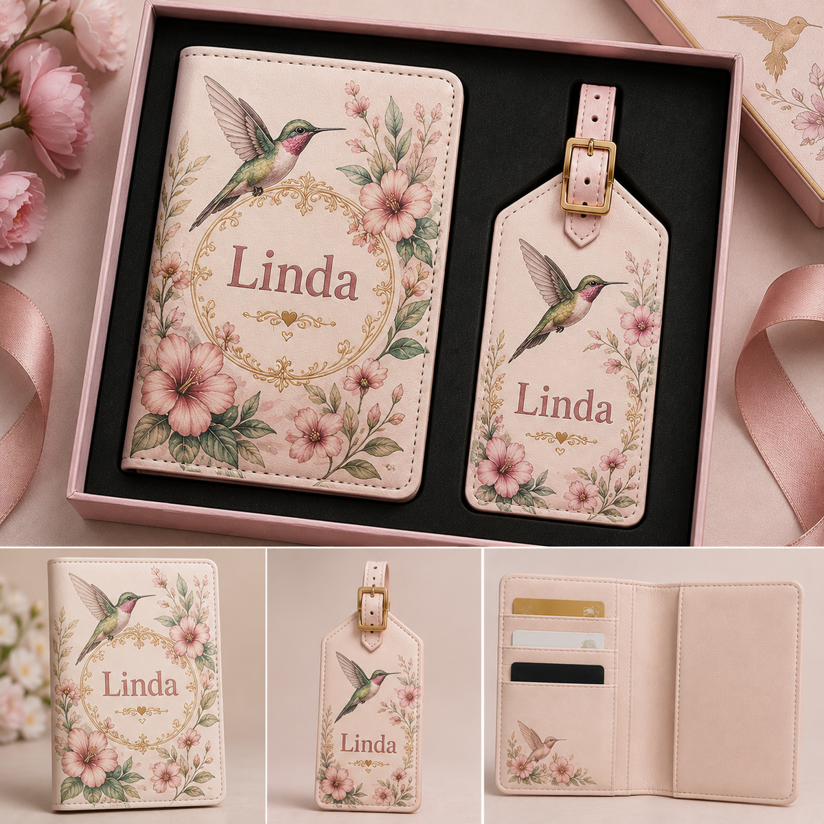 Personalized Travel Wallet and Luggage Tag Set