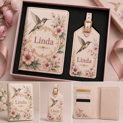 Personalized Travel Wallet and Luggage Tag Set