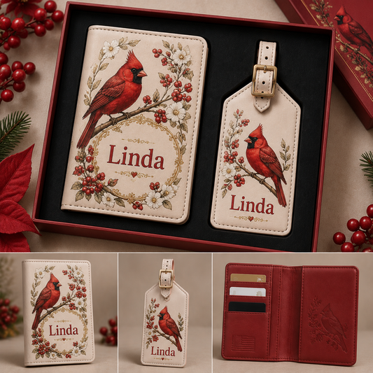 Personalized Travel Wallet and Luggage Tag Set