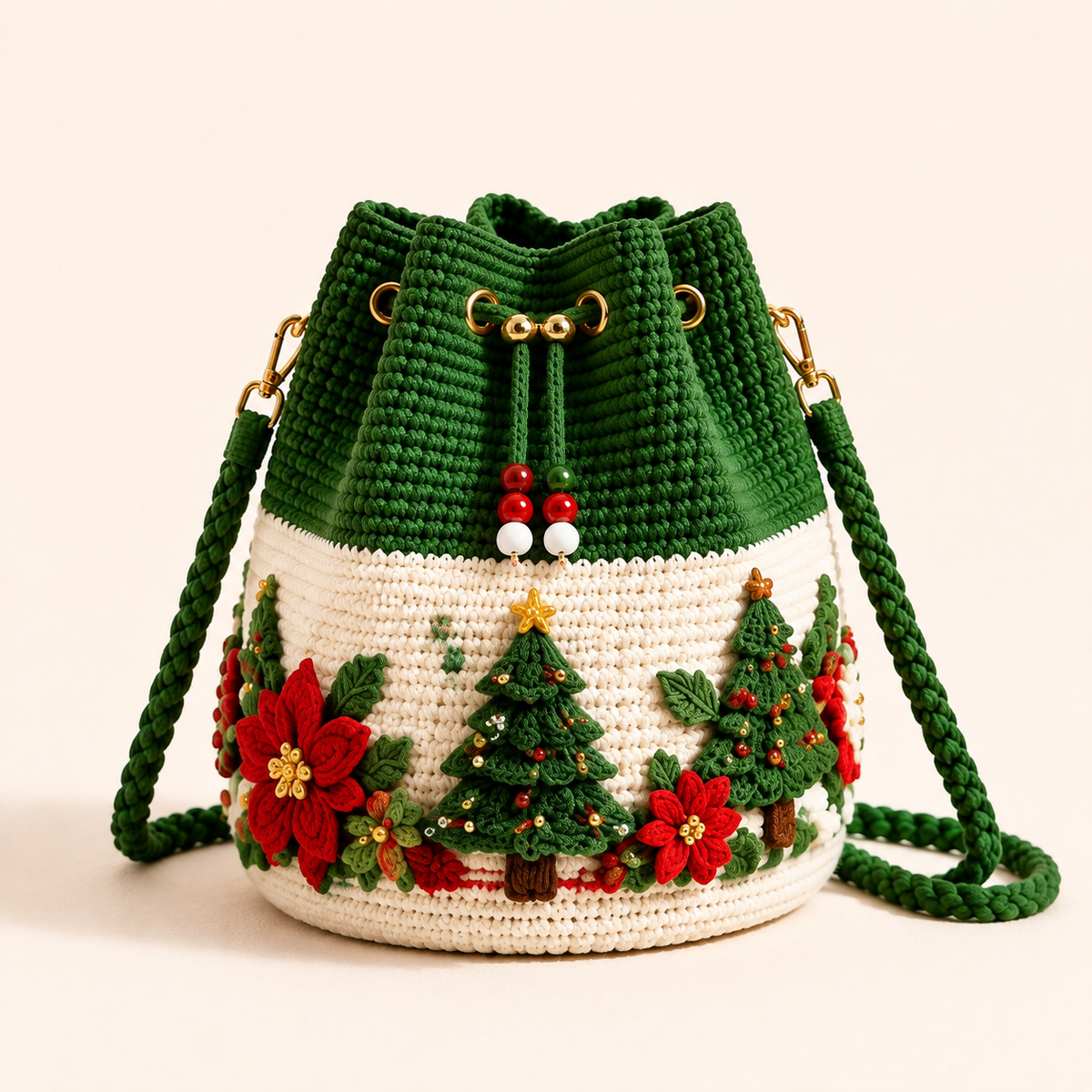 🔥Hot Sale - 50% OFF🔥🎄Christmas Crochet Bucket Crossbody Bag 🎅