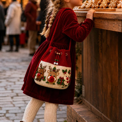 🔥Hot Sale - 50% OFF🔥🎄Christmas Crochet Bucket Crossbody Bag 🎅