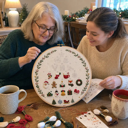 🎄Beginner-Friendly 24-Day Christmas Tree Embroidery Kit