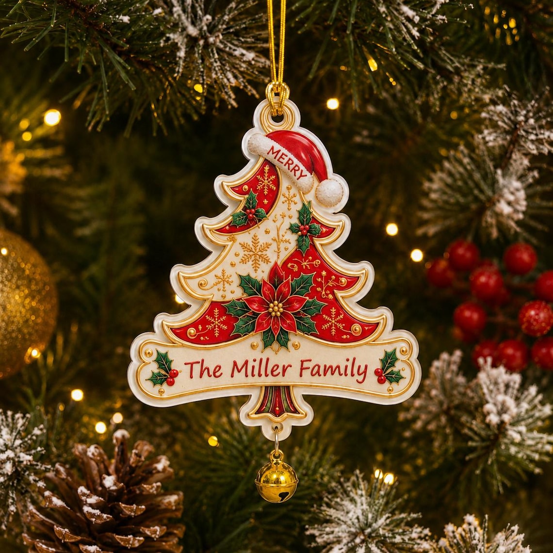 Personalized Christmas Initial Ornament – Custom Name & Family Keepsake