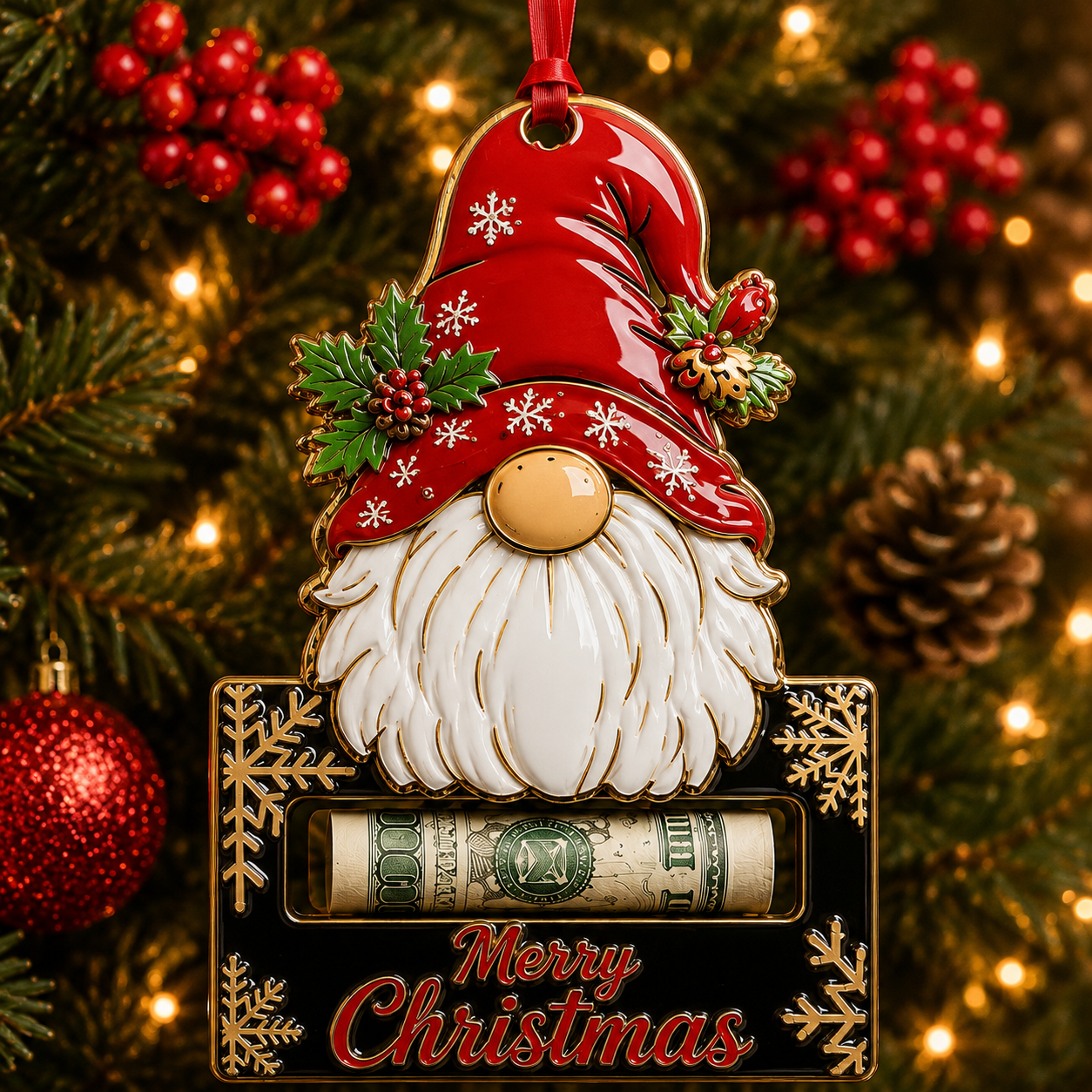 🎄 Christmas Cash Holder Ornament – Turn Money Gifts Into Magical Memories