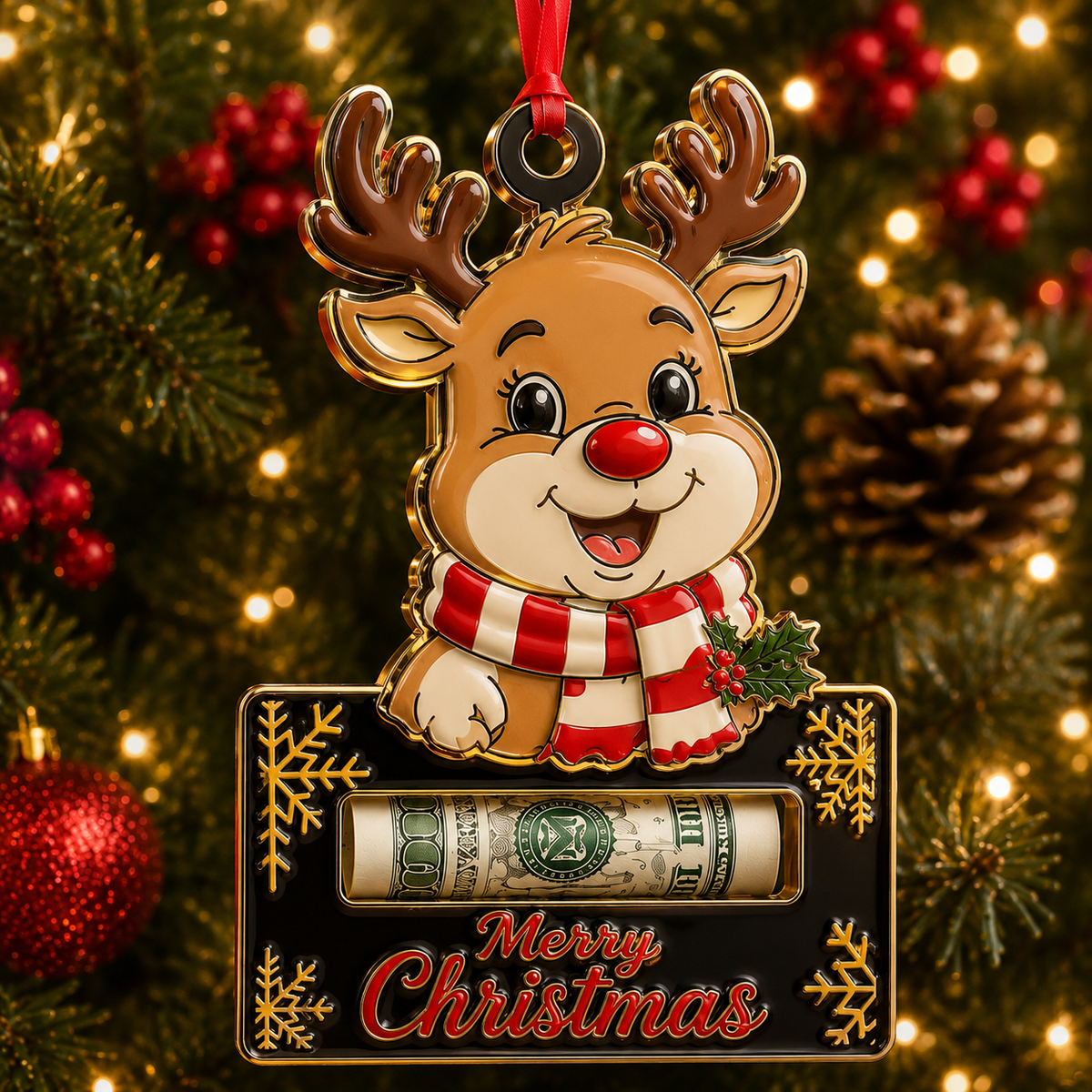 🎄 Christmas Cash Holder Ornament – Turn Money Gifts Into Magical Memories