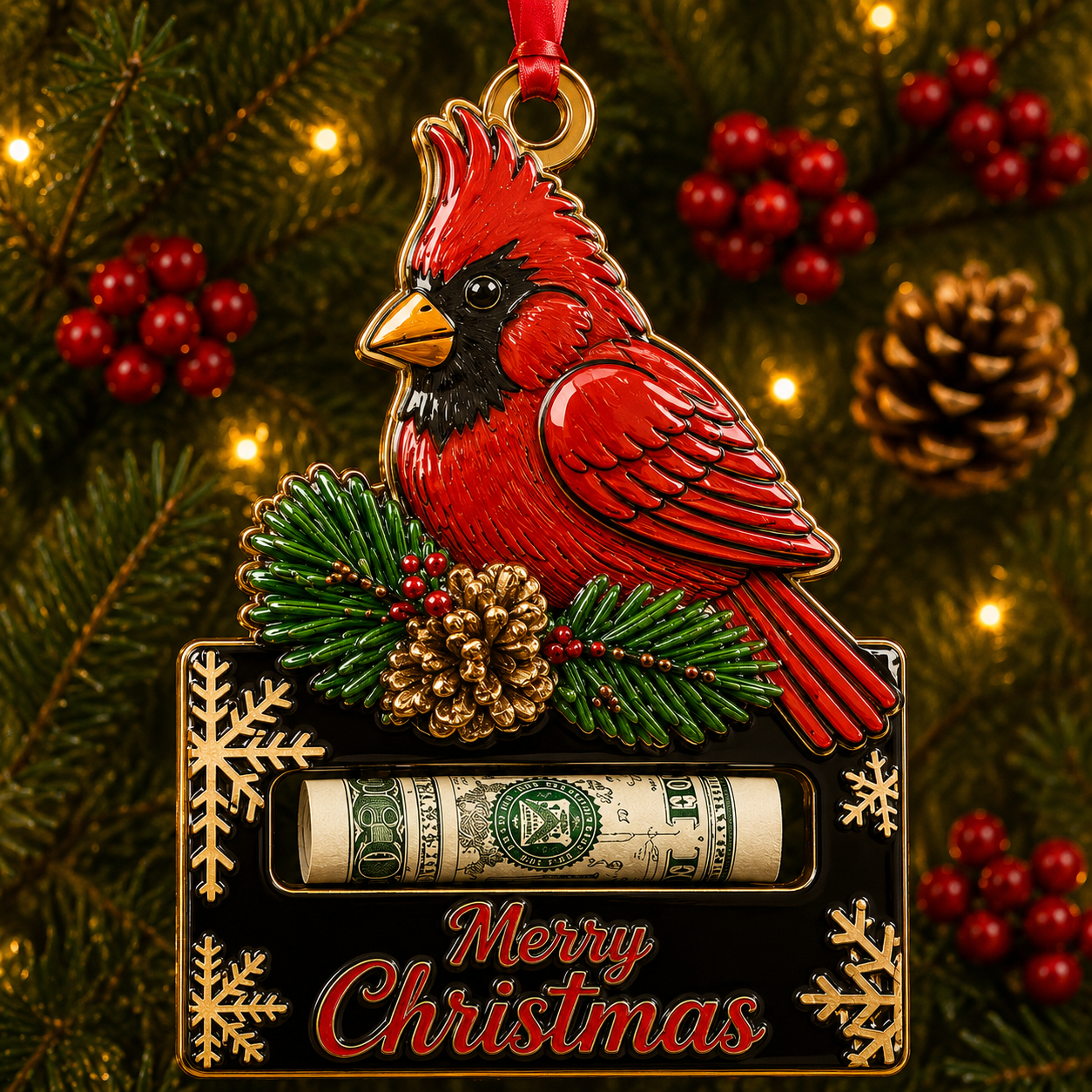 🎄 Christmas Cash Holder Ornament – Turn Money Gifts Into Magical Memories