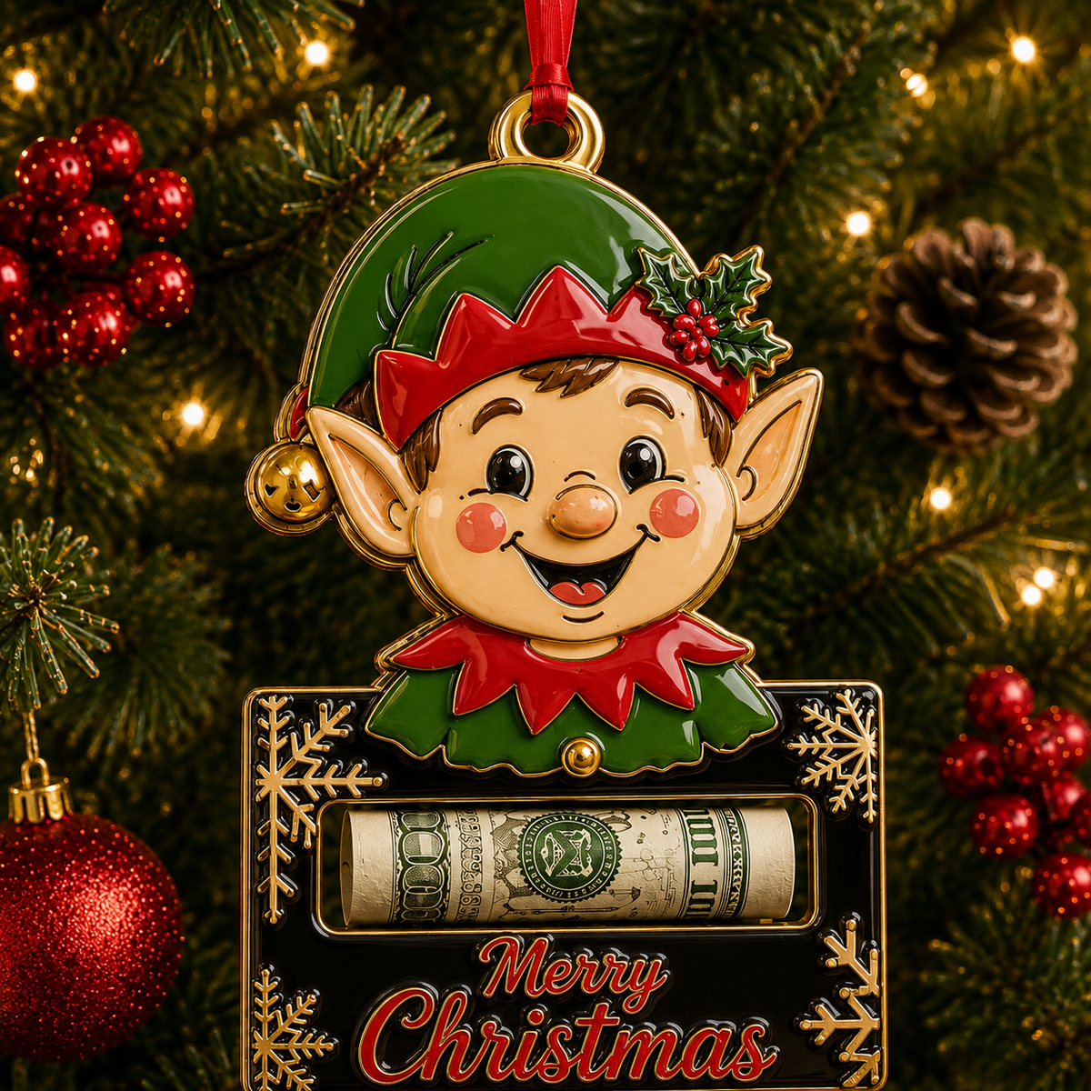 🎄 Christmas Cash Holder Ornament – Turn Money Gifts Into Magical Memories