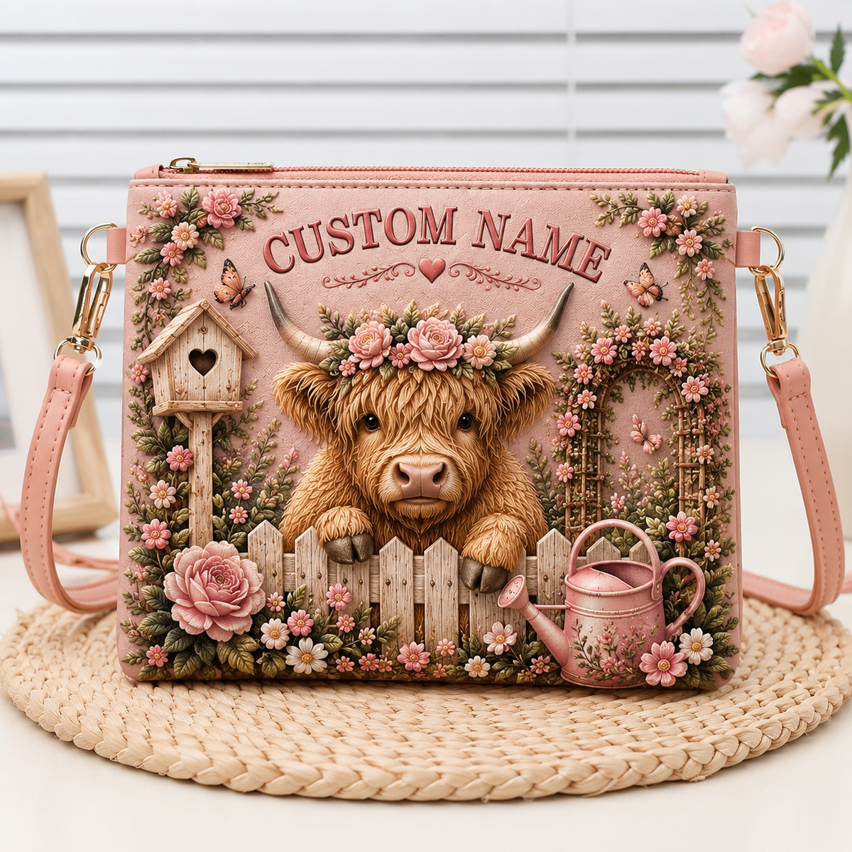 🌸Personalized Floral Garden Animal Shoulder Bag – Best Gift For You