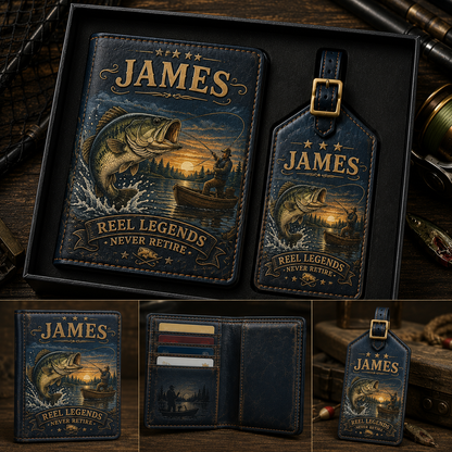Personalised Men’s Passport Cover and Luggage Tag Set