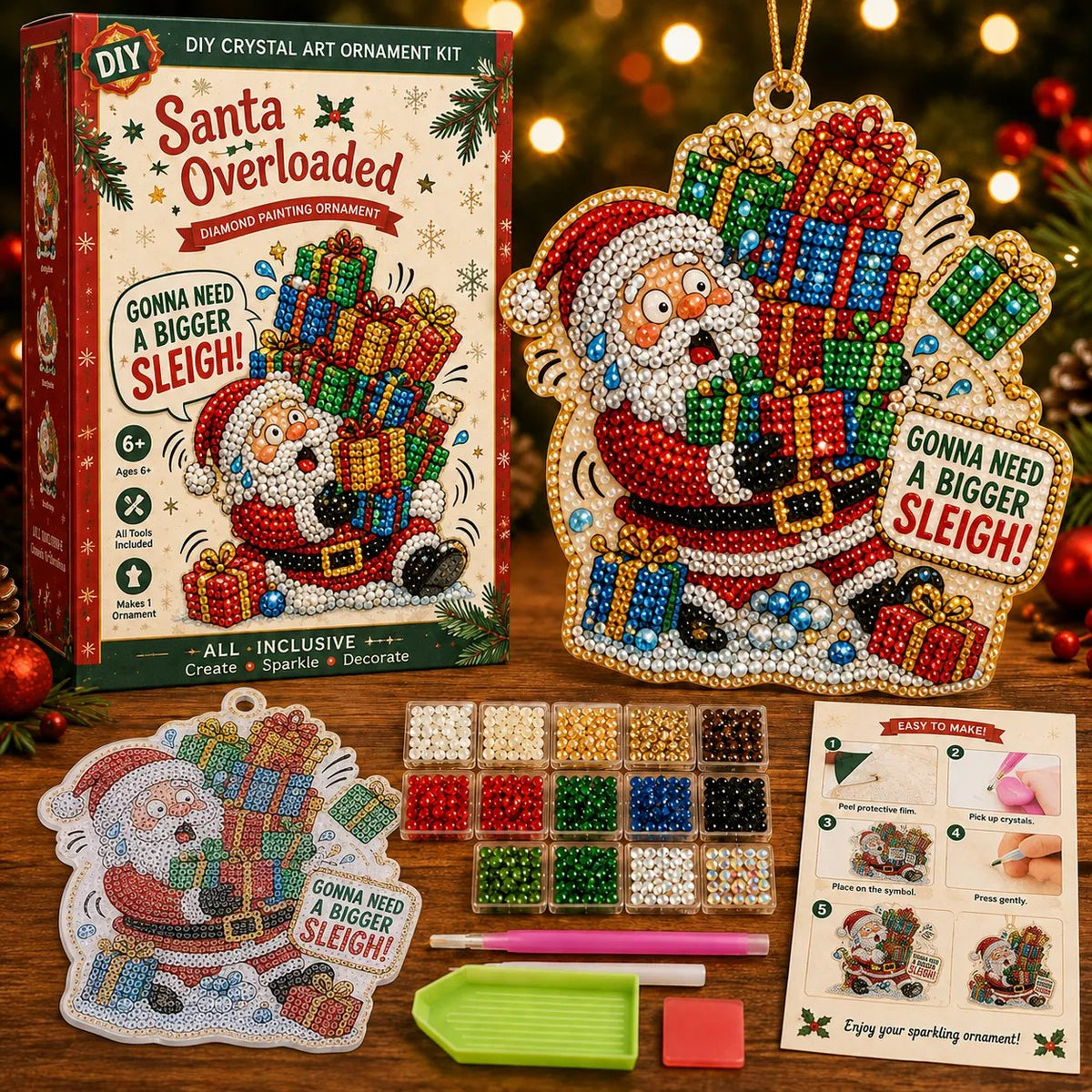💎 DIY Crystal Art Ornament Kit – Festive Diamond Painting Collection