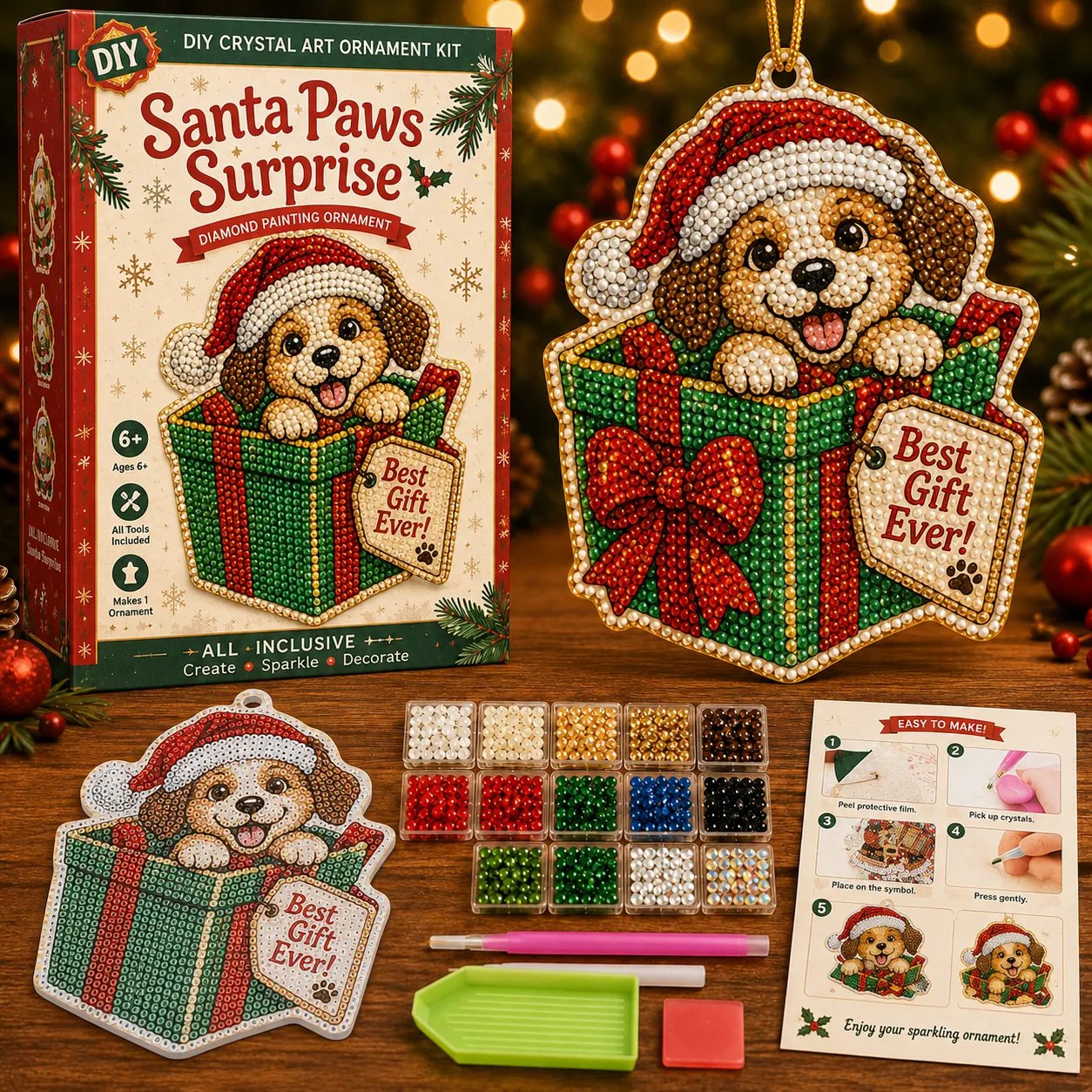 💎 DIY Crystal Art Ornament Kit – Festive Diamond Painting Collection