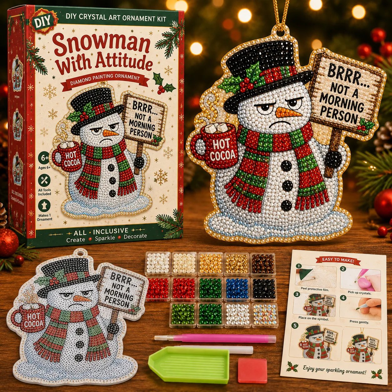 💎 DIY Crystal Art Ornament Kit – Festive Diamond Painting Collection