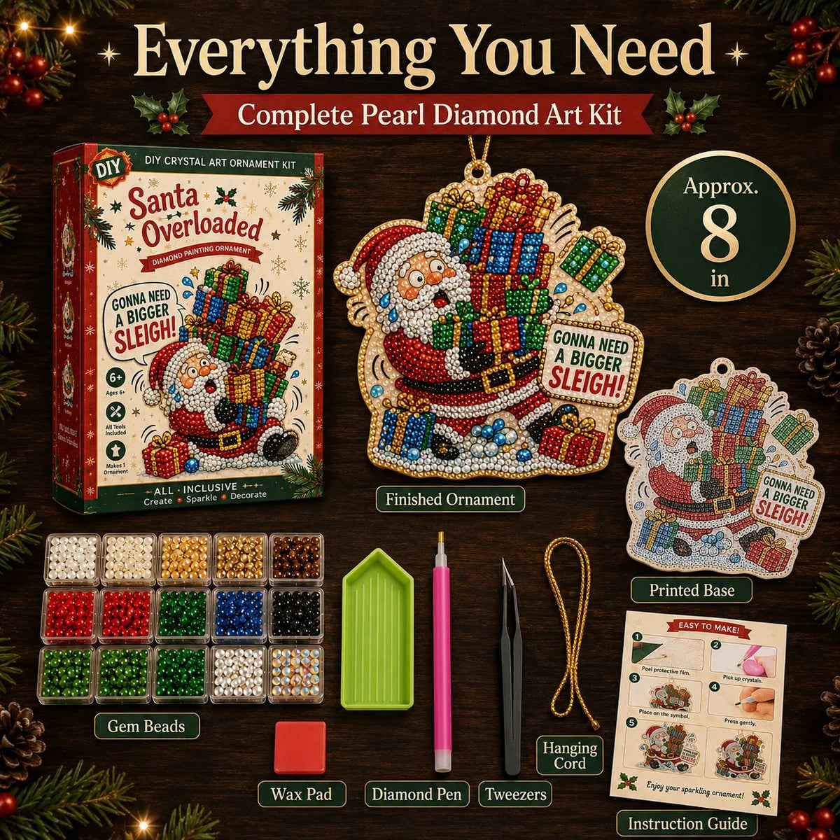 💎 DIY Crystal Art Ornament Kit – Festive Diamond Painting Collection