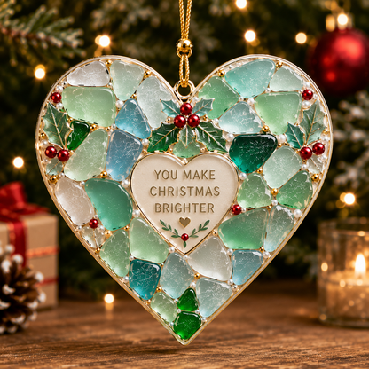 🌊 Sea Glass Christmas Blessing Ornaments – Festive Holiday Keepsake Collection