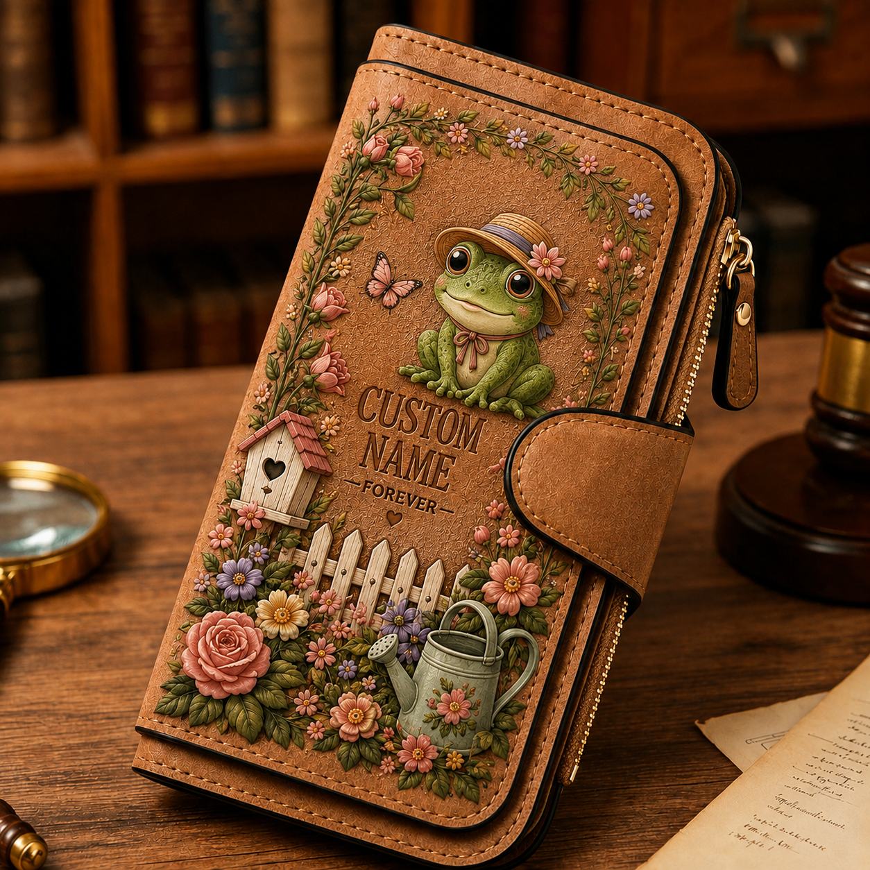 🌸 Personalized Garden Embossed Wallet
