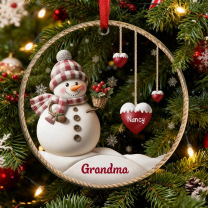 Personalized 1-9 Family Names Christmas Ornament-Snowman Family Hanging Ornament