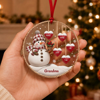 Personalized 1-9 Family Names Christmas Ornament-Snowman Family Hanging Ornament