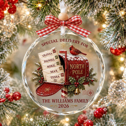🎄 Special Delivery to the North Pole – Personalized Family Christmas Ornament
