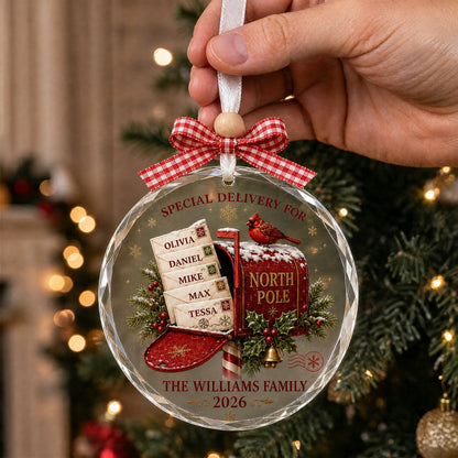 🎄 Special Delivery to the North Pole – Personalized Family Christmas Ornament
