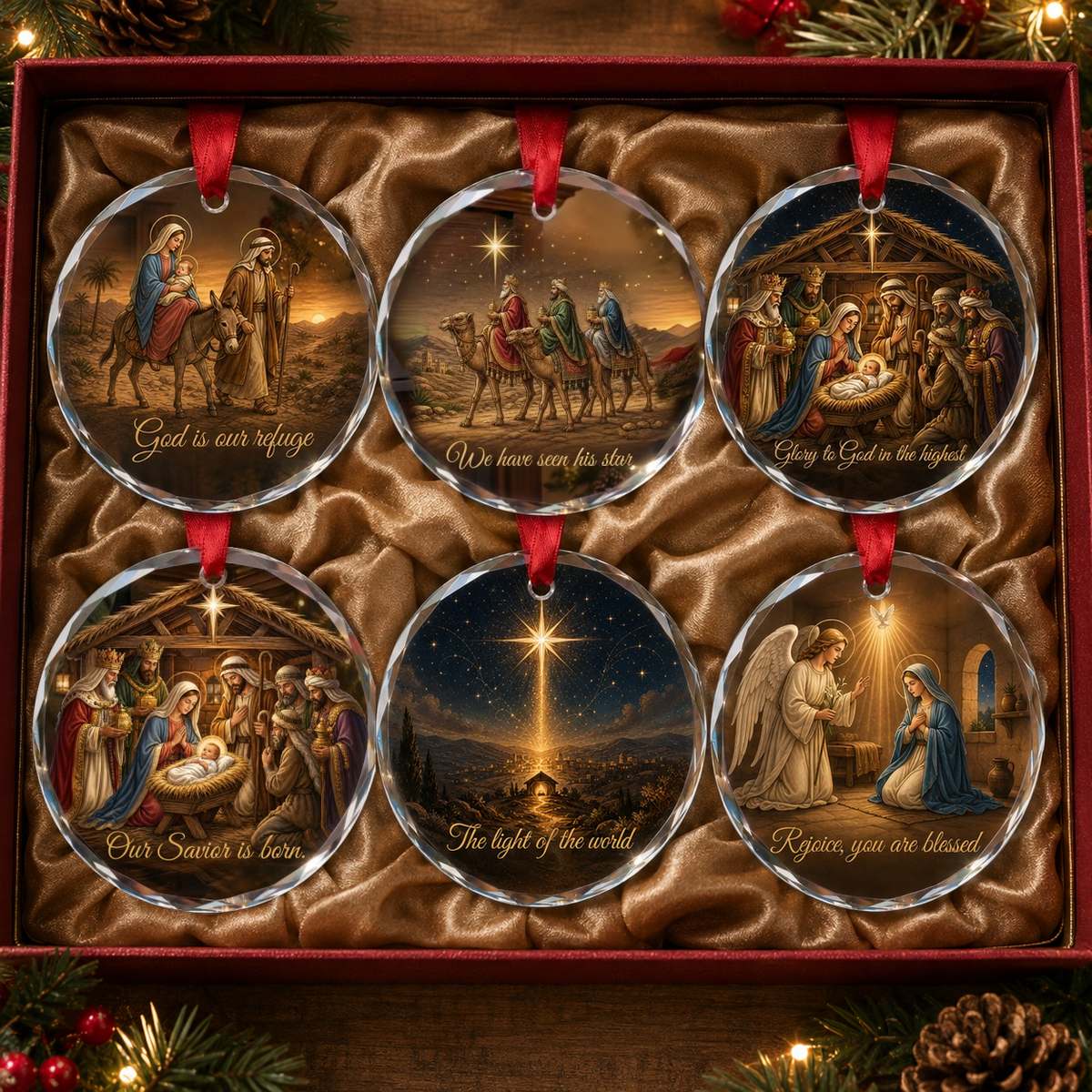 Jesus Nativity Story Christmas Ornament Set