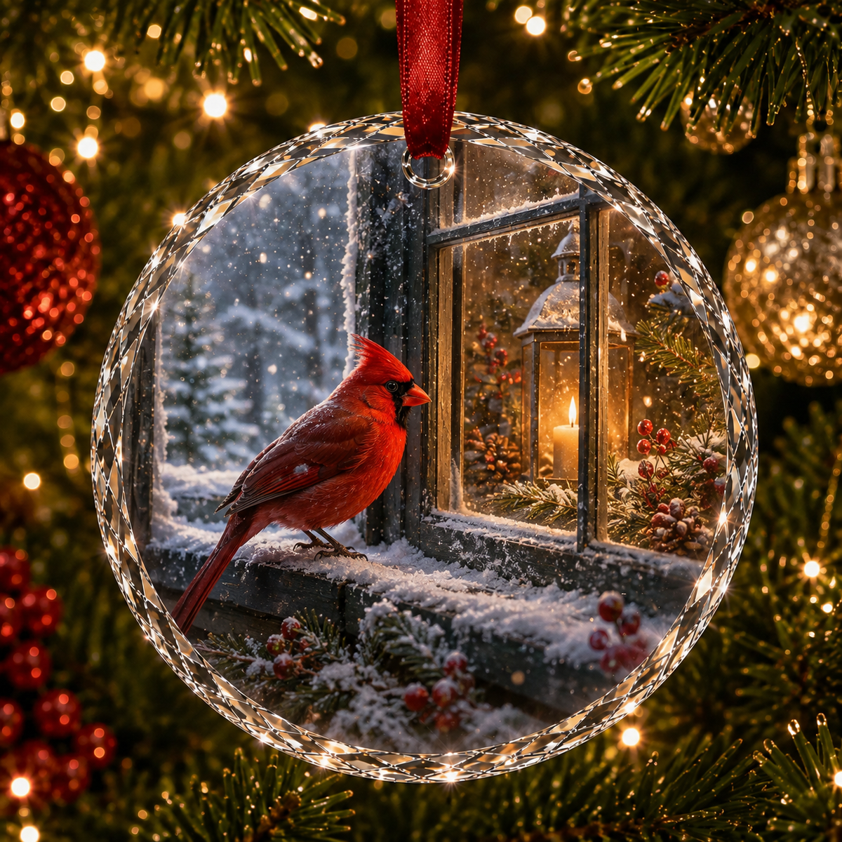🎄 Christmas Landscape Scene Ornament