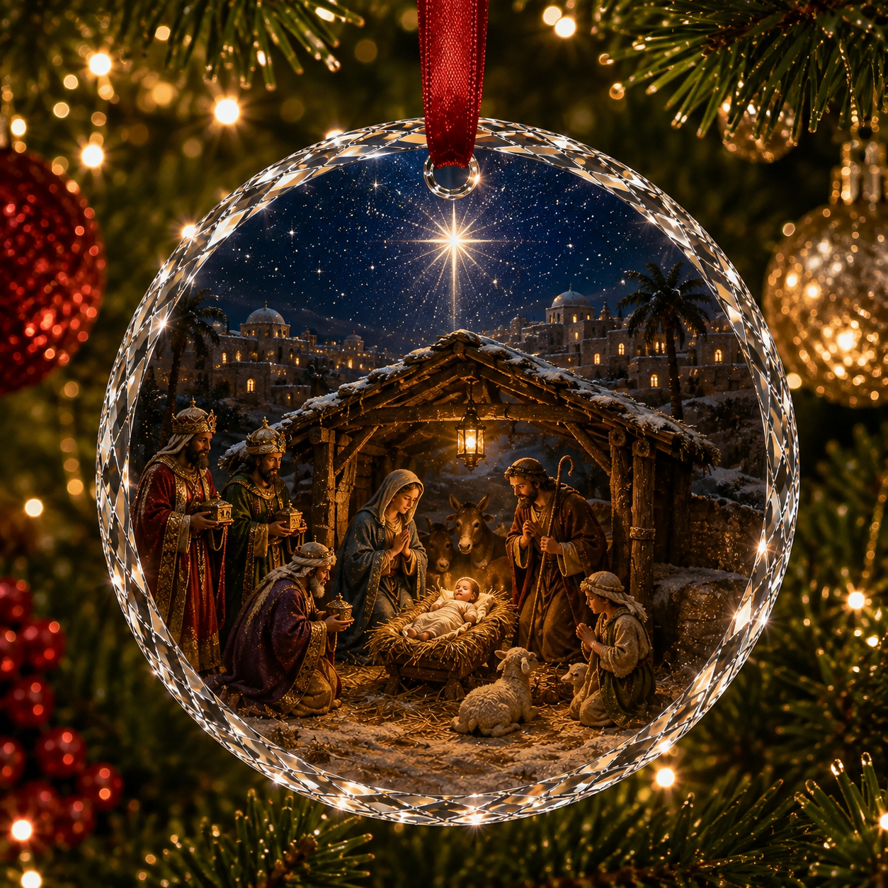 🎄 Christmas Landscape Scene Ornament