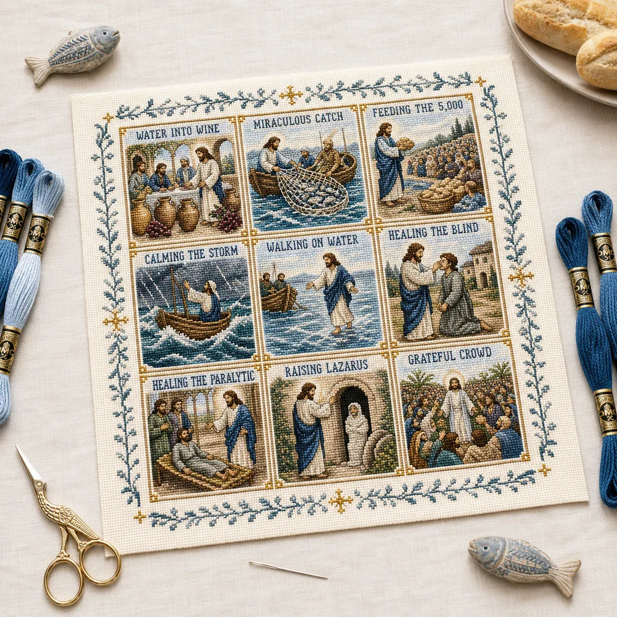 ✝️ Beginner-Friendly Life of Jesus Bible Story Cross Stitch DIY Kit