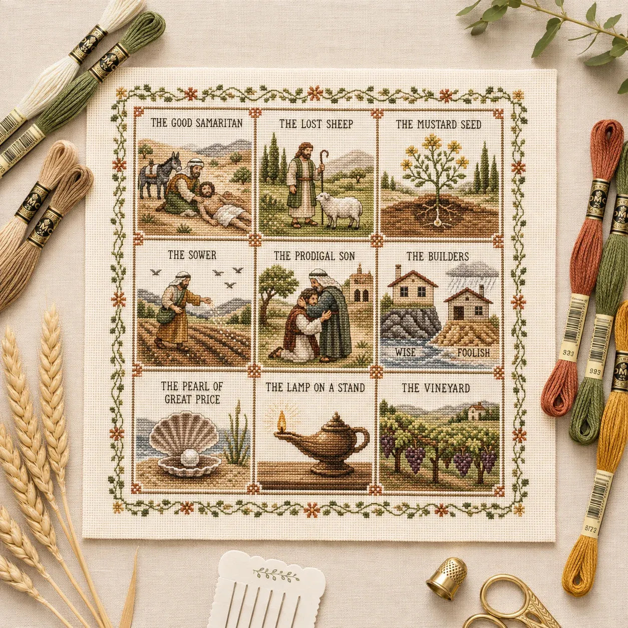 ✝️ Beginner-Friendly Life of Jesus Bible Story Cross Stitch DIY Kit