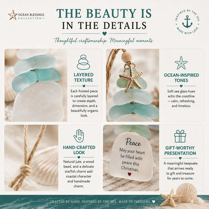 🌊Ocean Blessings Sea Glass Christmas Ornaments