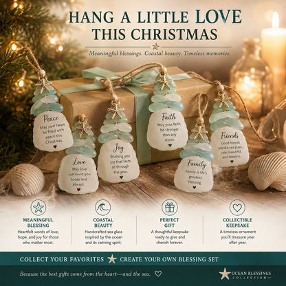 🌊Ocean Blessings Sea Glass Christmas Ornaments