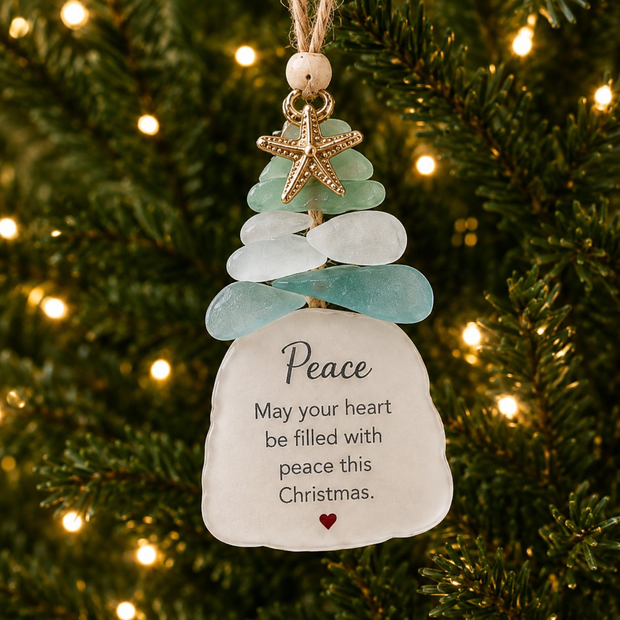🌊Ocean Blessings Sea Glass Christmas Ornaments
