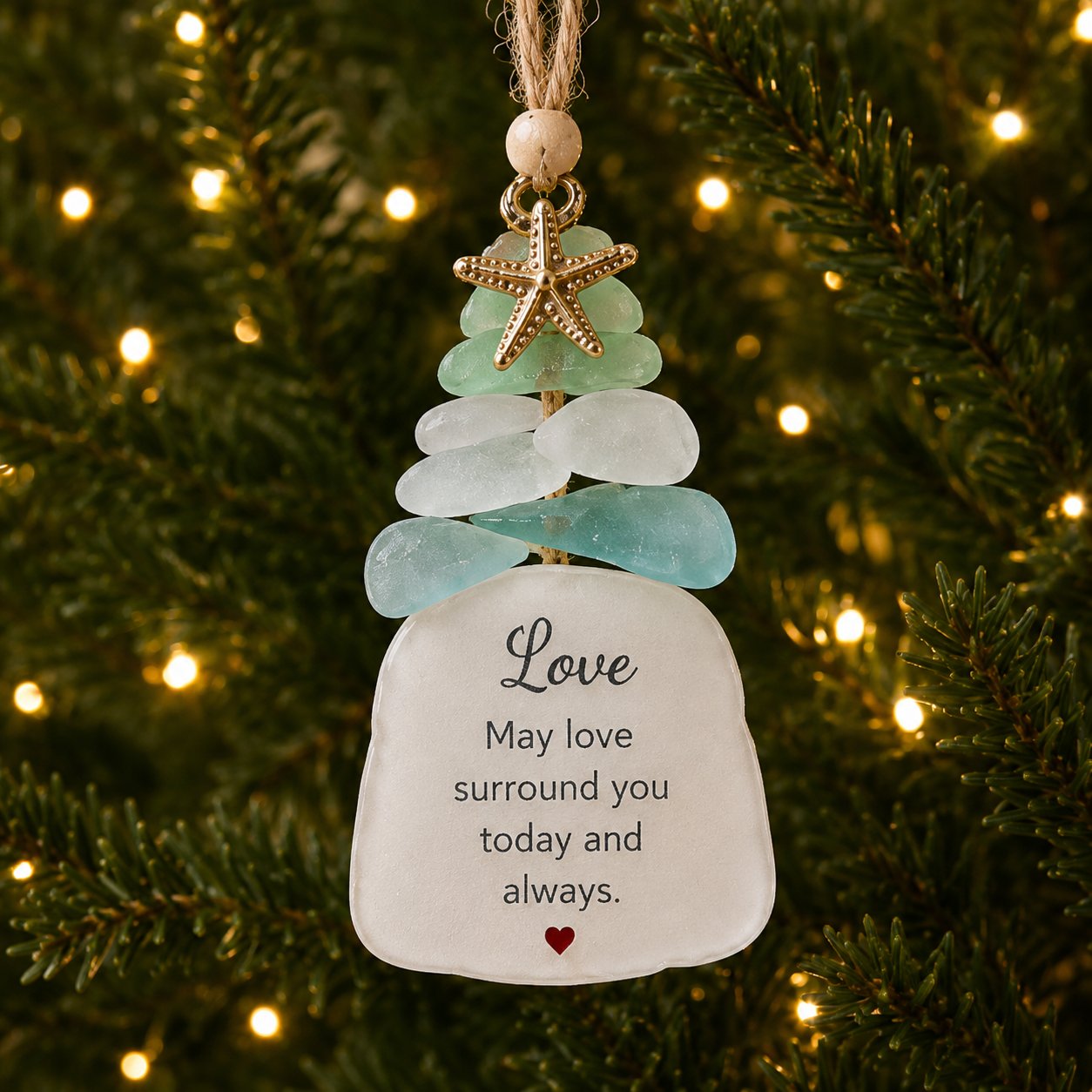 🌊Ocean Blessings Sea Glass Christmas Ornaments