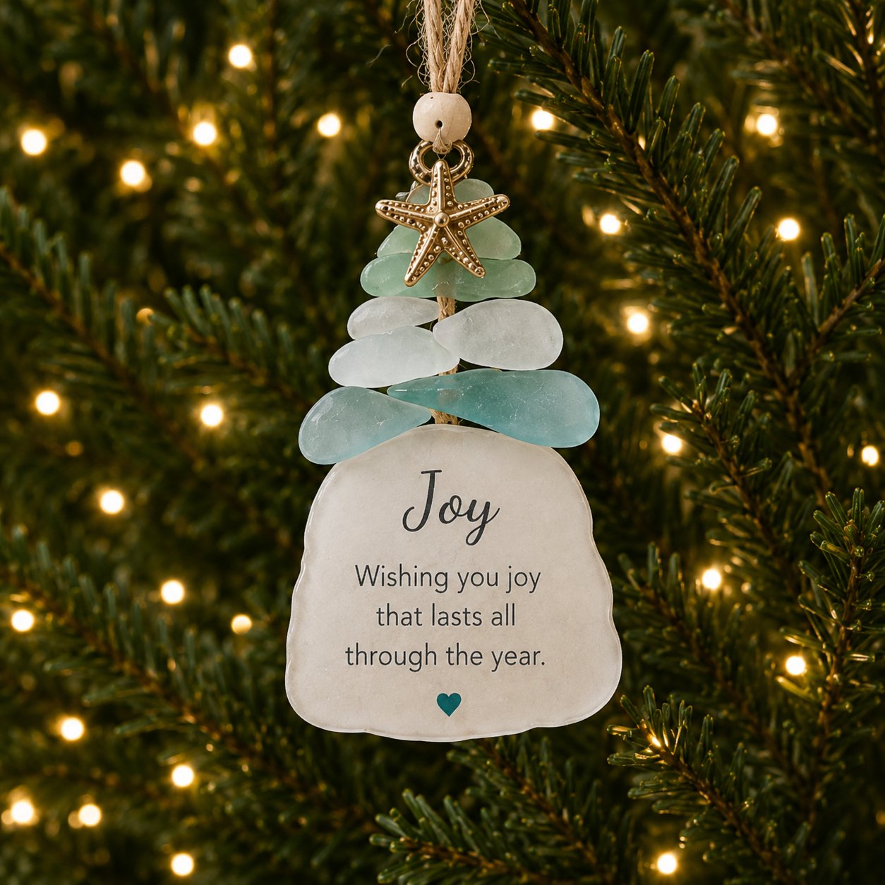 🌊Ocean Blessings Sea Glass Christmas Ornaments