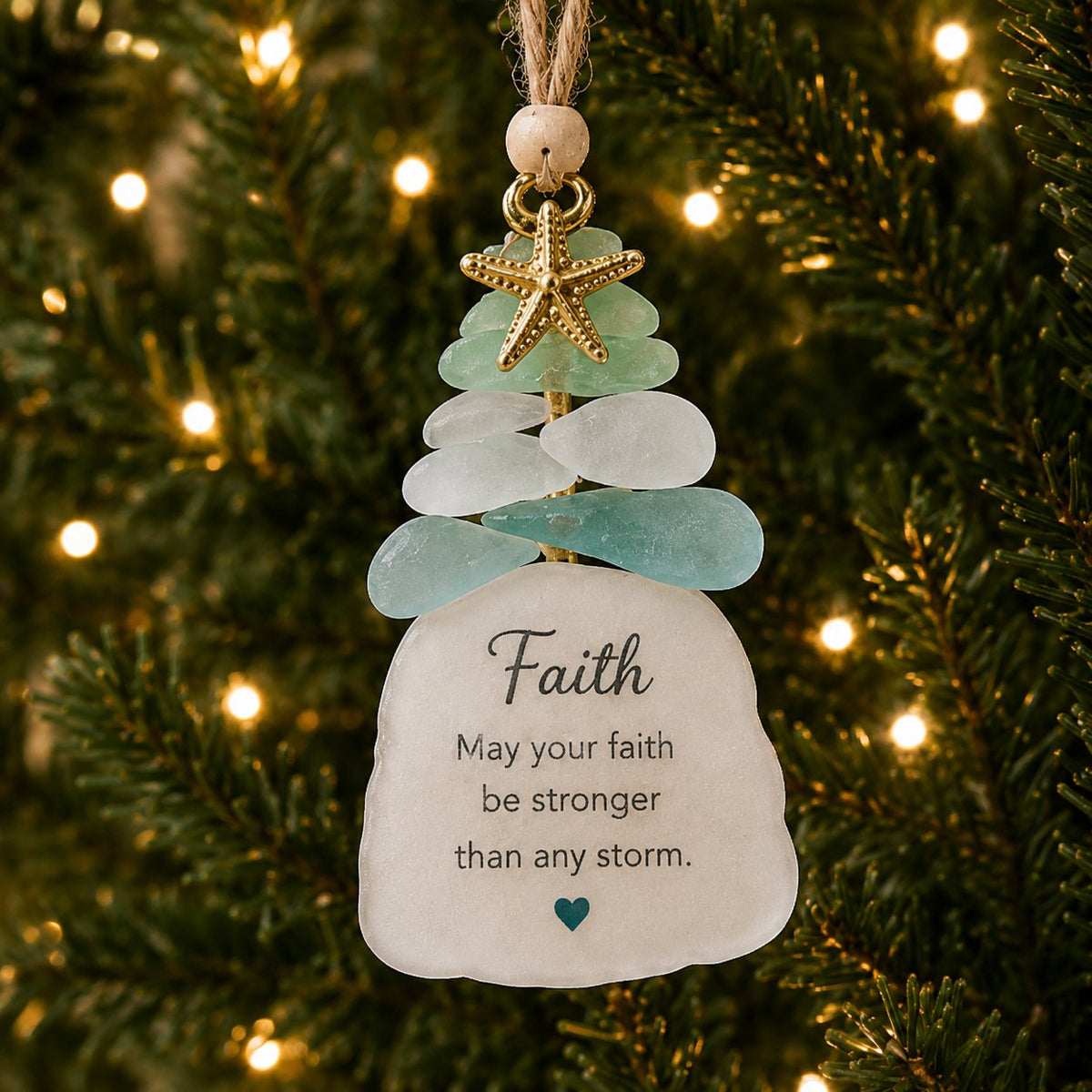 🌊Ocean Blessings Sea Glass Christmas Ornaments
