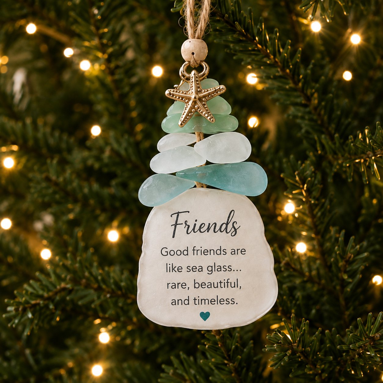 🌊Ocean Blessings Sea Glass Christmas Ornaments