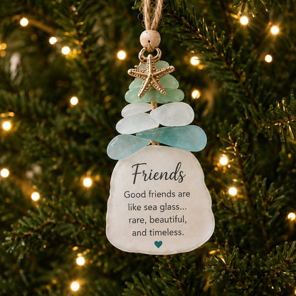 🌊Ocean Blessings Sea Glass Christmas Ornaments