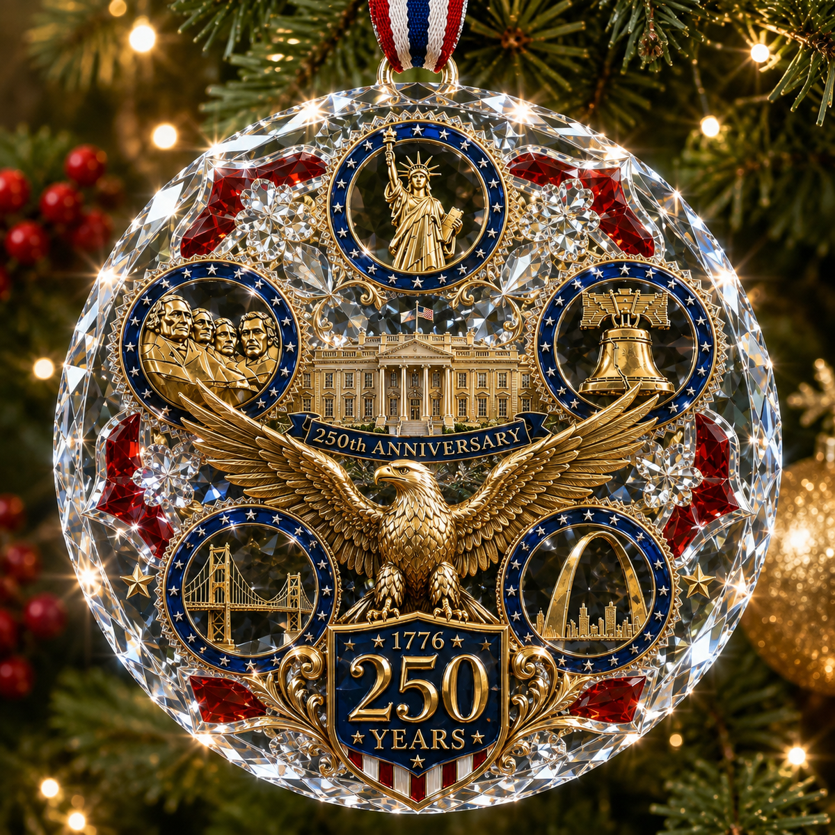 🎄✨America 250th Anniversary Christmas Ornament